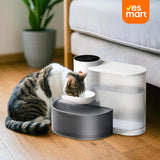 Fuente de Agua Inteligente para Gatos sin Filtro 3.5L – Bebedero Automático por Gravedad con Tanques Separados Recargable para Mascotas - DM005