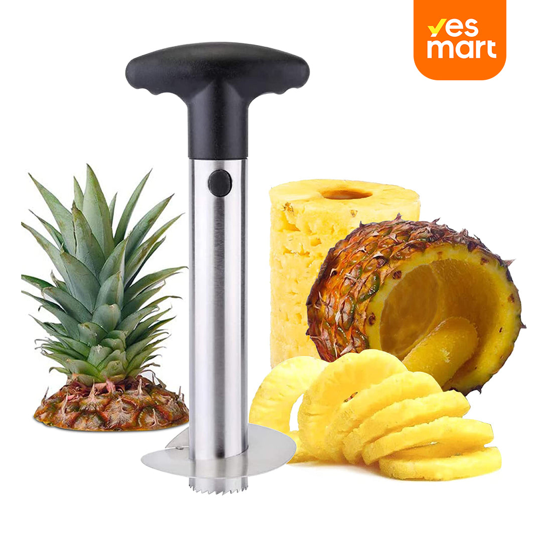 Pelar y Cortar Piña de Acero Inoxidable - Descorazonador y Cortador de Piña con Mango Desmontable para Extracción Fácil del Corazón - UC001