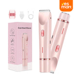 Rasuradora Eléctrica Femenina 2 en 1 Resistente al Agua – Afeitadora de Cabezal Dual para Piernas, Axilas y Línea del Bikini - MC008