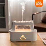 Difusor de Aceites Esenciales con Simulador de Lluvia y Luz de Llama – 300ml con Sonido Relajante, Temporizador y Control Remoto - MA006