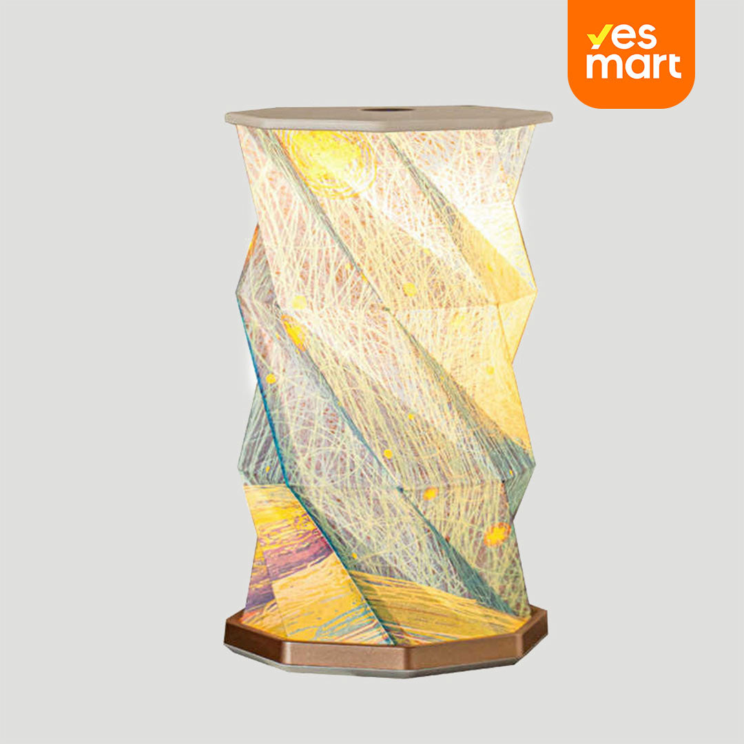Lámpara Portátil Plegable de Papel de Arroz, Lámpara de Mesa de Viaje Recargable con Ajuste de Brillo, Iluminación Cálida para Sala de Estar, Dormitorio, Camping – LL001