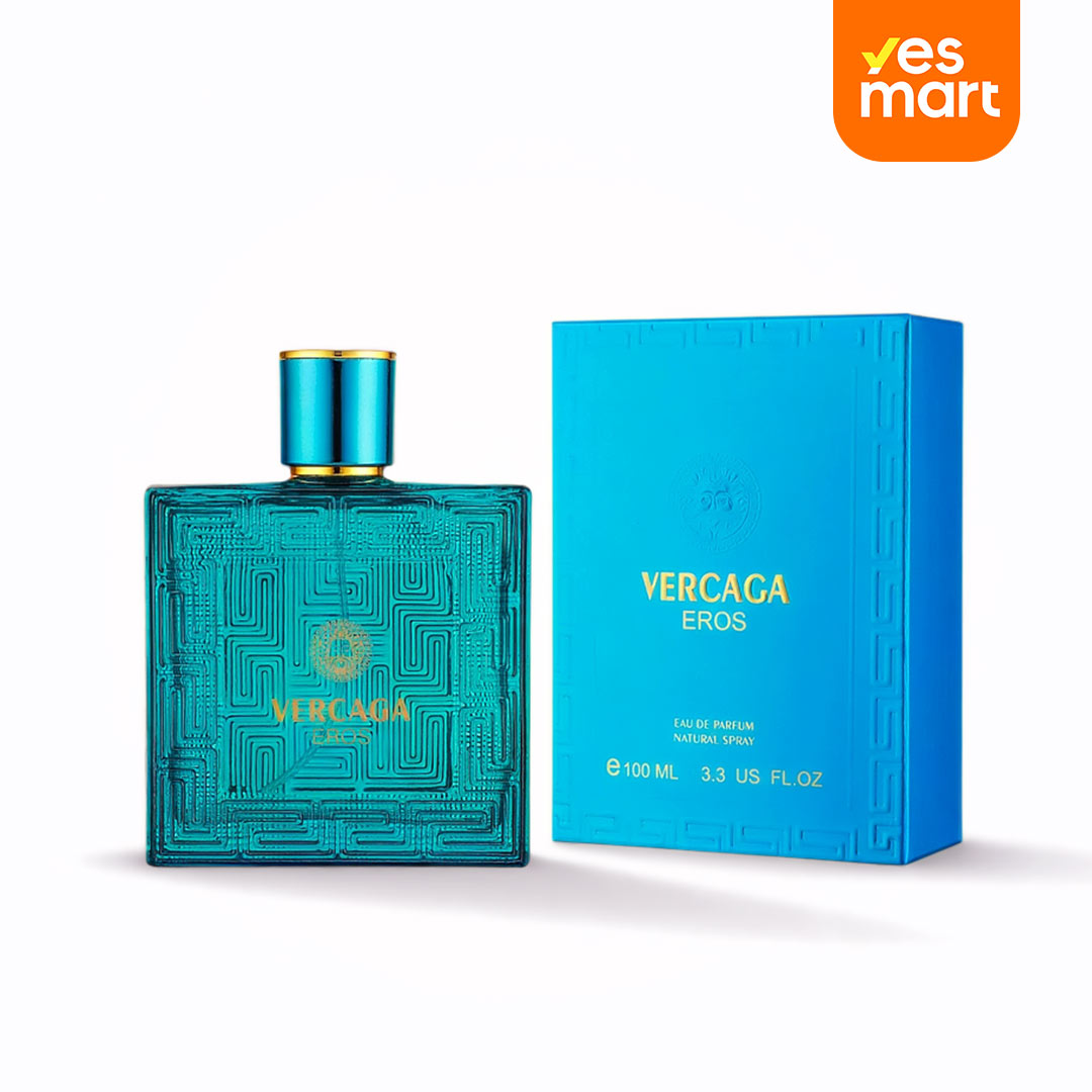 Perfume Vercaga Eros Eau de Parfum 100 ml, Aroma Fresco y Amaderado, Diseño Turquesa – PS003