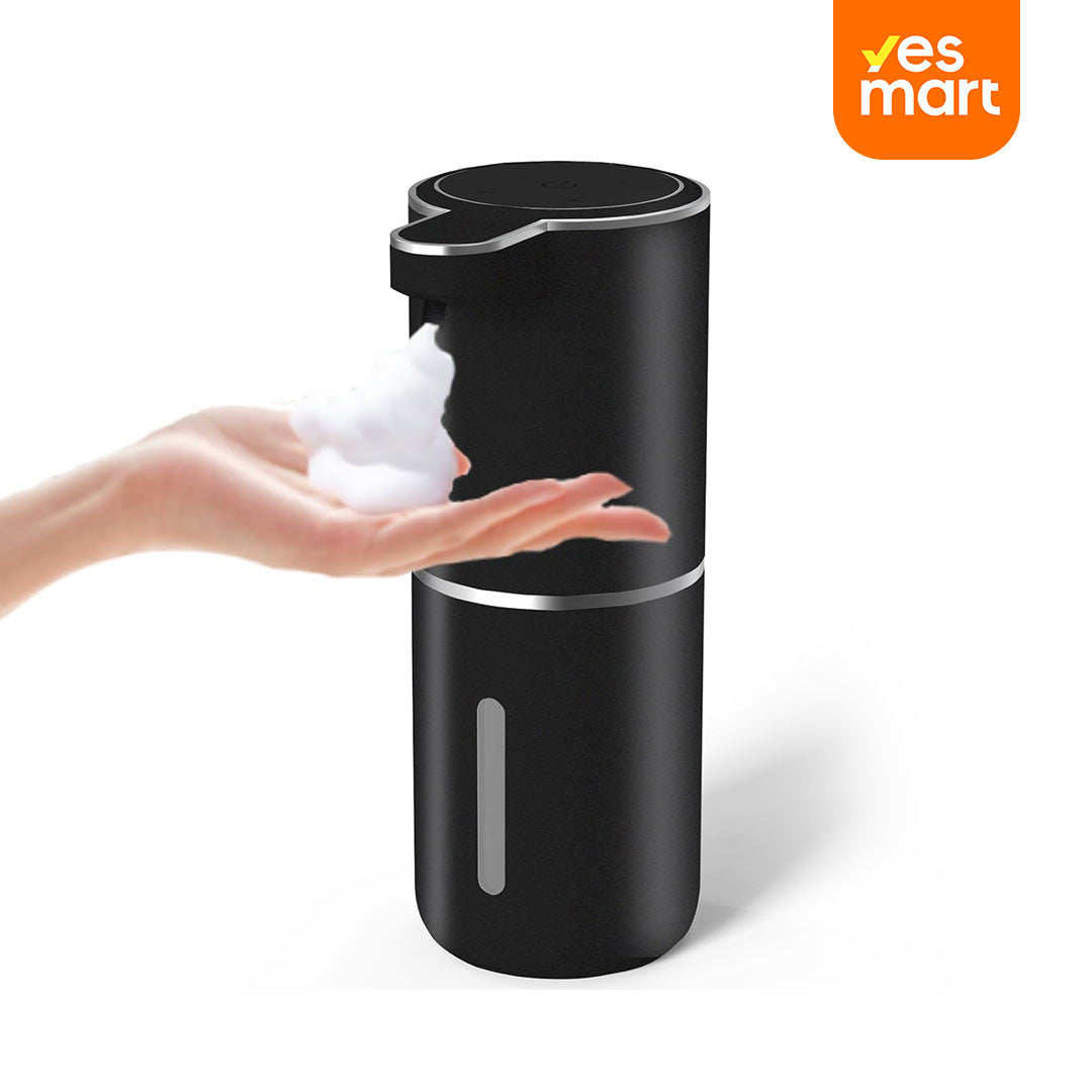 Dispensador Automático de Jabón – Dispensador de Jabón Espumoso Sin Contacto de 400ml, Recargable por USB, Montaje en Pared, 4 Niveles de Ajuste de Espuma para Baño y Cocina – AH007