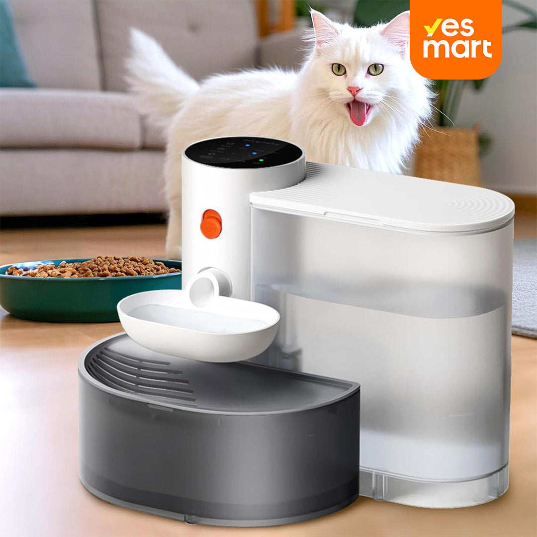 Fuente de Agua Inteligente para Gatos sin Filtro 3.5L – Bebedero Automático por Gravedad con Tanques Separados Recargable para Mascotas - DM005