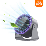 Ventilador de Escritorio con Batería Recargable, 100 Velocidades, Silencioso, Pantalla Digital LED, Cabezal Ajustable para Oficina, Dormitorio y Viaje – VM006