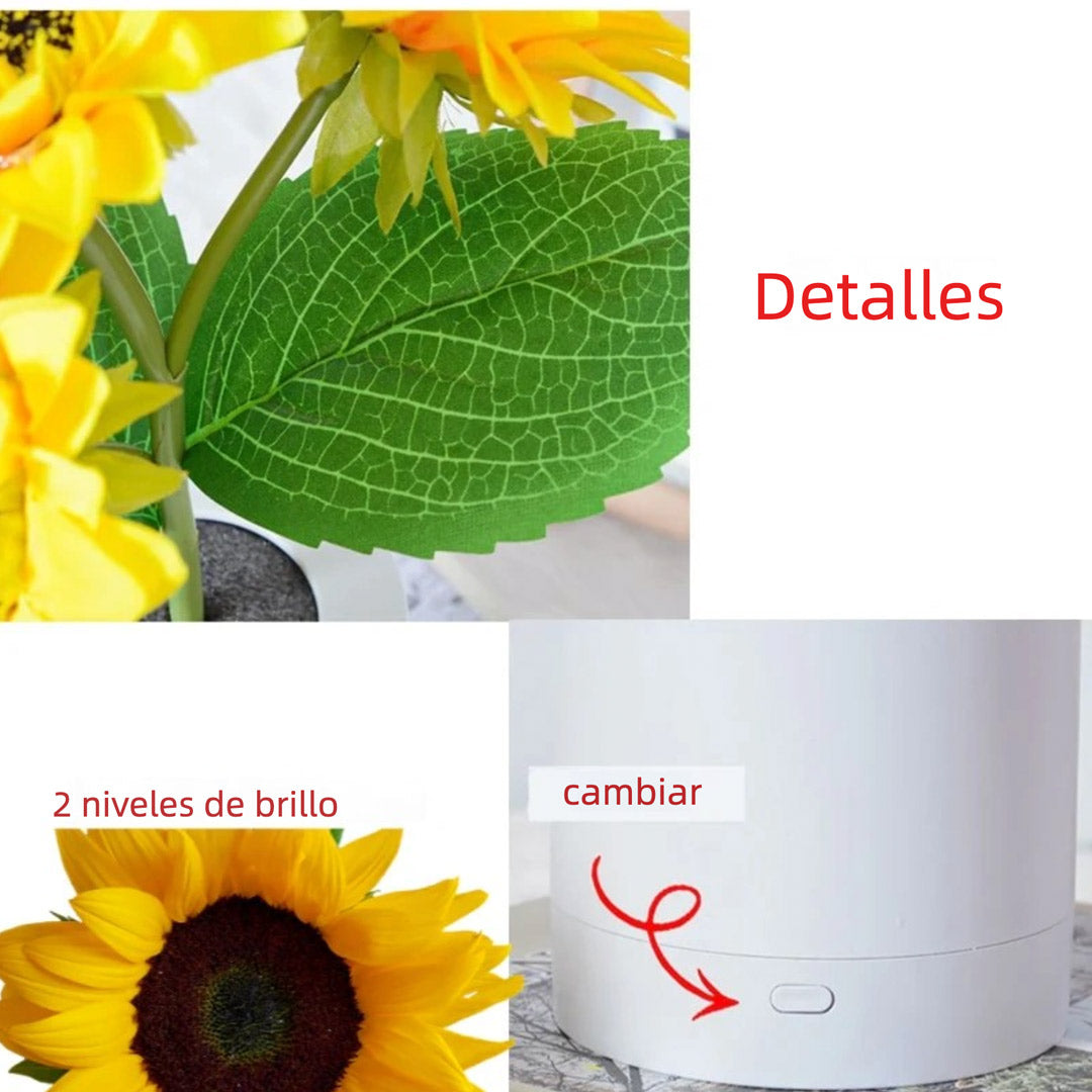 Lámpara Recargable de Girasol con Cúpula de Cristal – Luz Nocturna LED Decorativa Ideal como Regalo Romántico - LL003