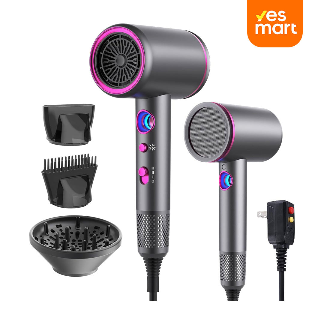 Secador de Pelo iónico Profesional 1875W con Motor AC y Pantalla LED – Secado Rápido y Bajo Ruido – SE001