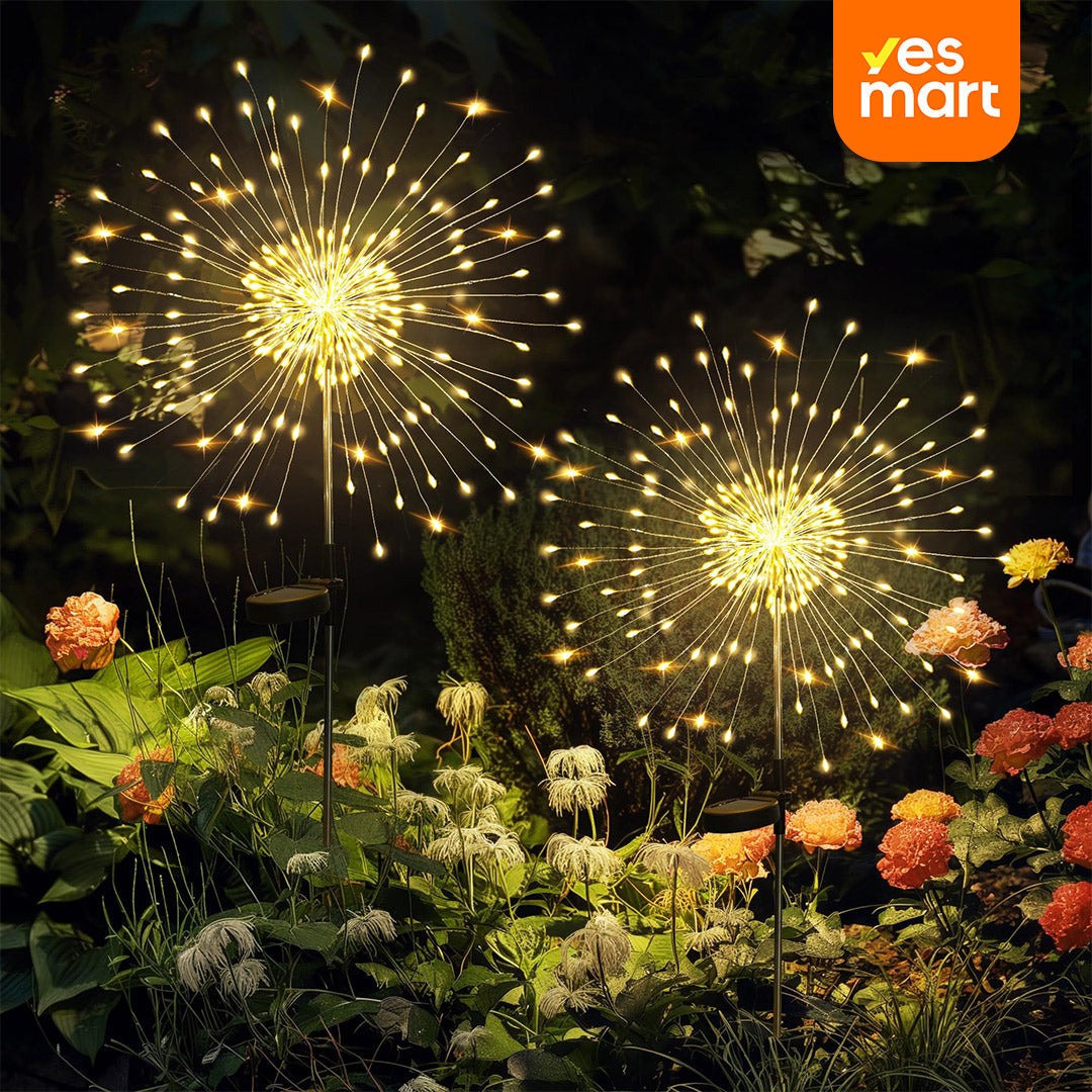 Luces Solares Decorativas para Jardín 2 Piezas 120LED – Impermeables con Diseño DIY para Patio, Balcón, Camino y Macetas - JP004