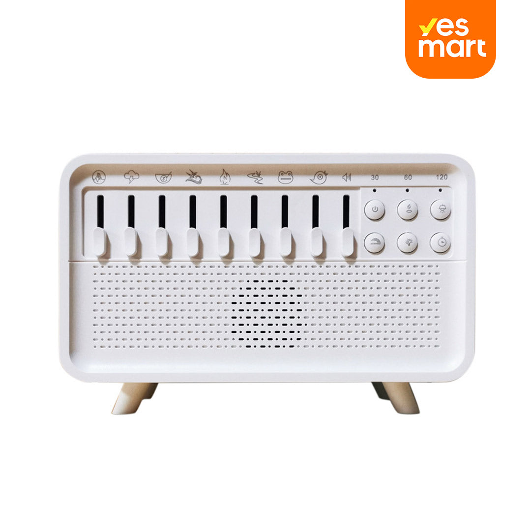Máquina de Sonido Blanco con Luz Nocturna y Humidificador, 8 Sonidos Ambientales, 11 Modos de Luz, Temporizador y Batería de 2600mAh – MA004