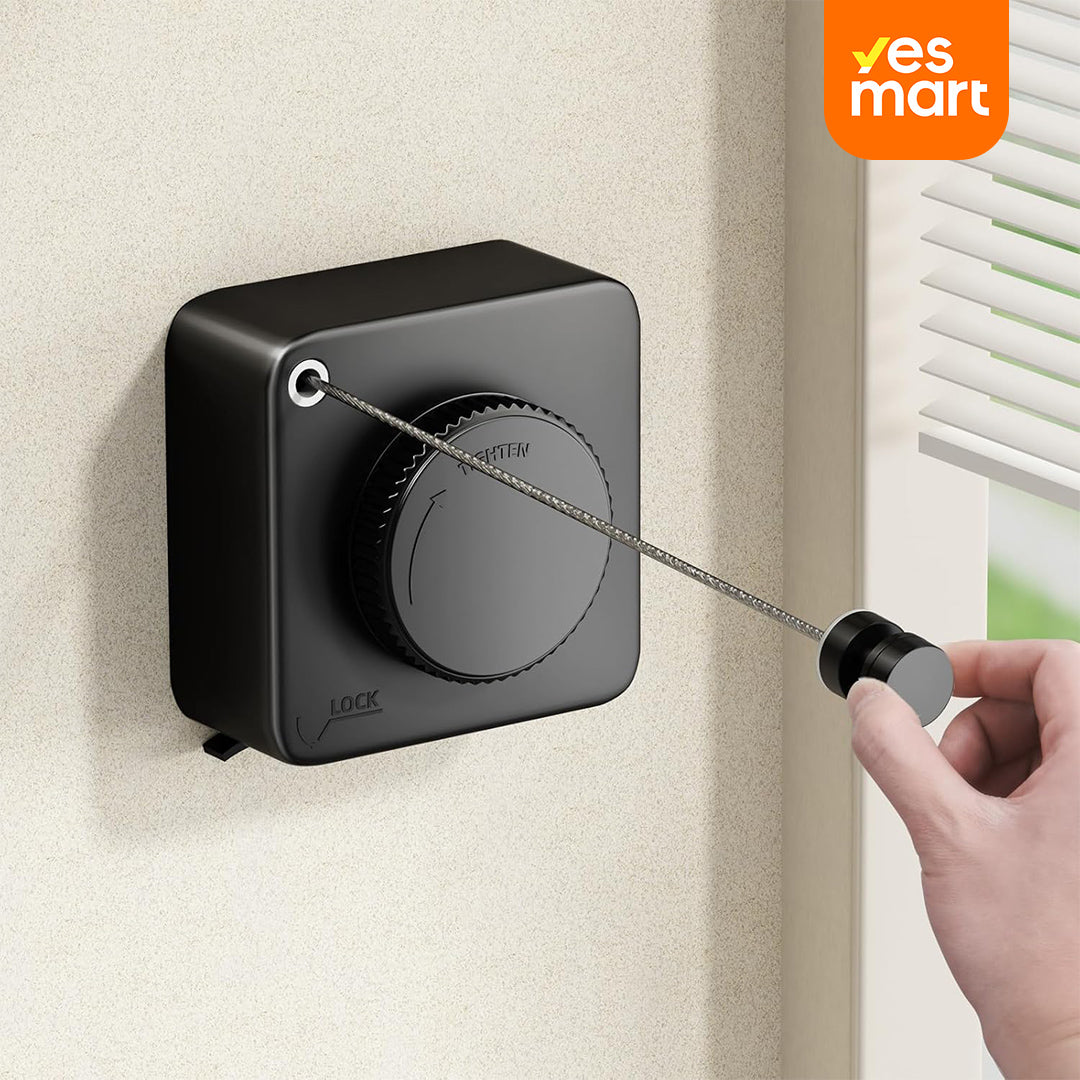 Tendedero Retráctil de Acero Inoxidable para Interior y Exterior, Anticaída y de Alta Resistencia, Montaje en Pared, 4.6 Metros – AH020