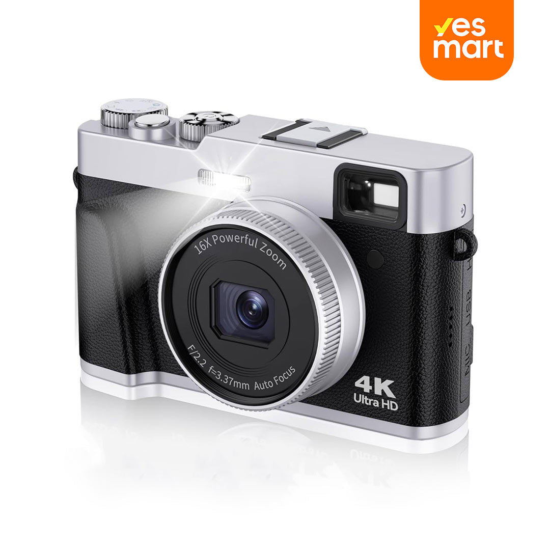 4K Digital Camera, 48MP Smart Selfie Camera with Anti Shake, 2.8 Inch Screen, 16X Zoom for Photography and Vlogging - CC006