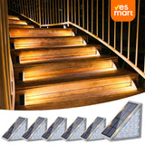 Luces Solares para Escaleras 6 Piezas – Luces LED Impermeables IP67 para Escalones, Jardín, Porche, Patio y Terraza - JP005