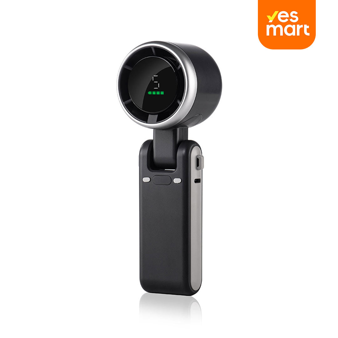 Ventilador de Mano Turbo Portátil 5 Velocidades, 12H Duración - Tecnología Air Turbo para Exteriores, Viajes y Oficina - VM001