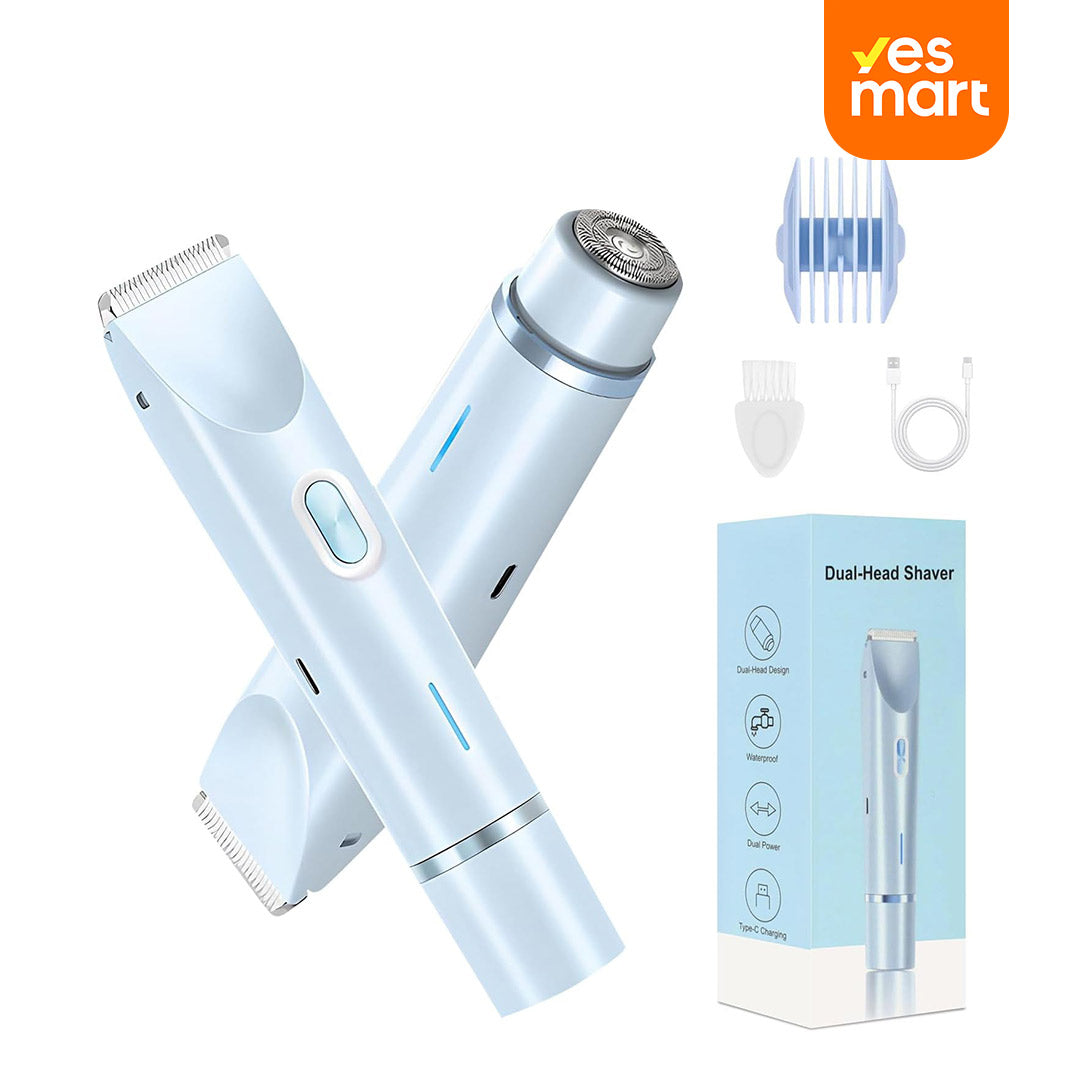 Rasuradora Eléctrica Femenina 2 en 1 Resistente al Agua – Afeitadora de Cabezal Dual para Piernas, Axilas y Línea del Bikini - MC008