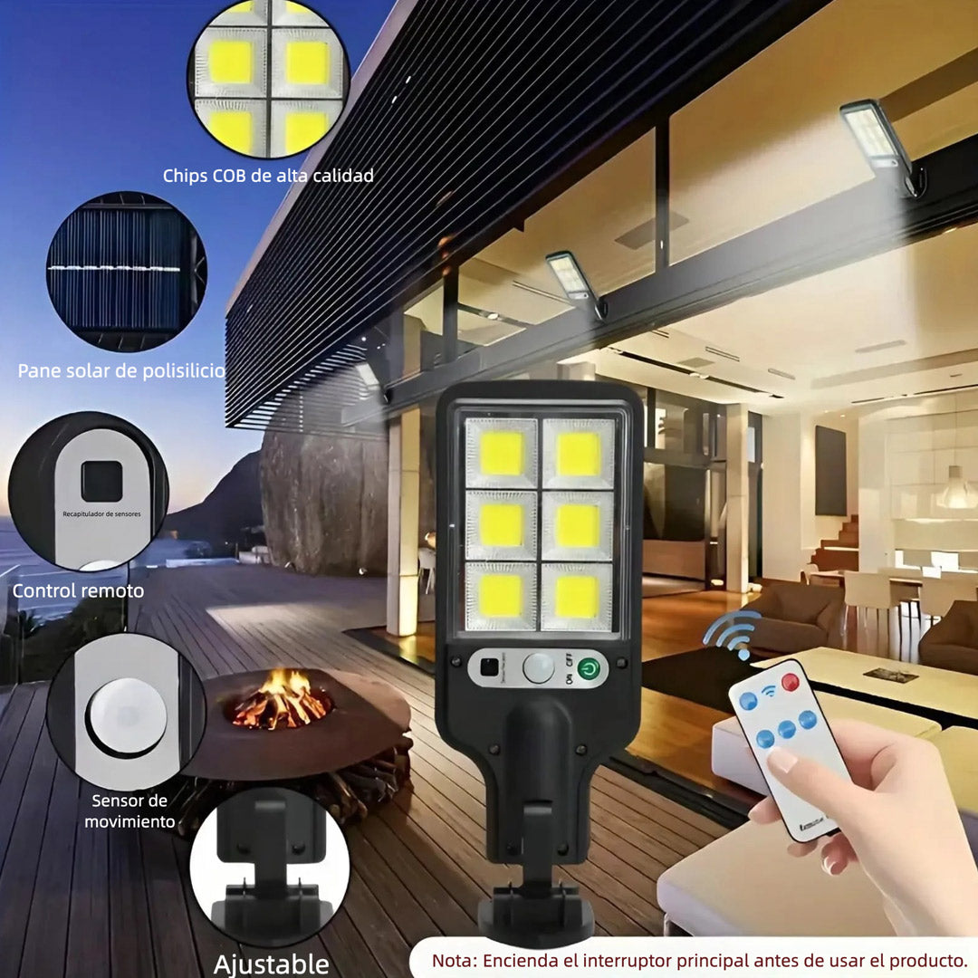 Lámpara LED Solar con Sensor de Movimiento 1000000LM, Luz Exterior para Jardín, Calle y Pared, Resistente a Todo Clima – JP001
