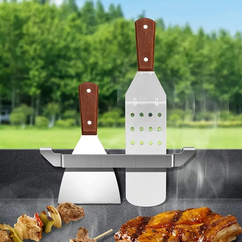 Soporte de espátulas para plancha | Acero inoxidable, compatible con Blackstone