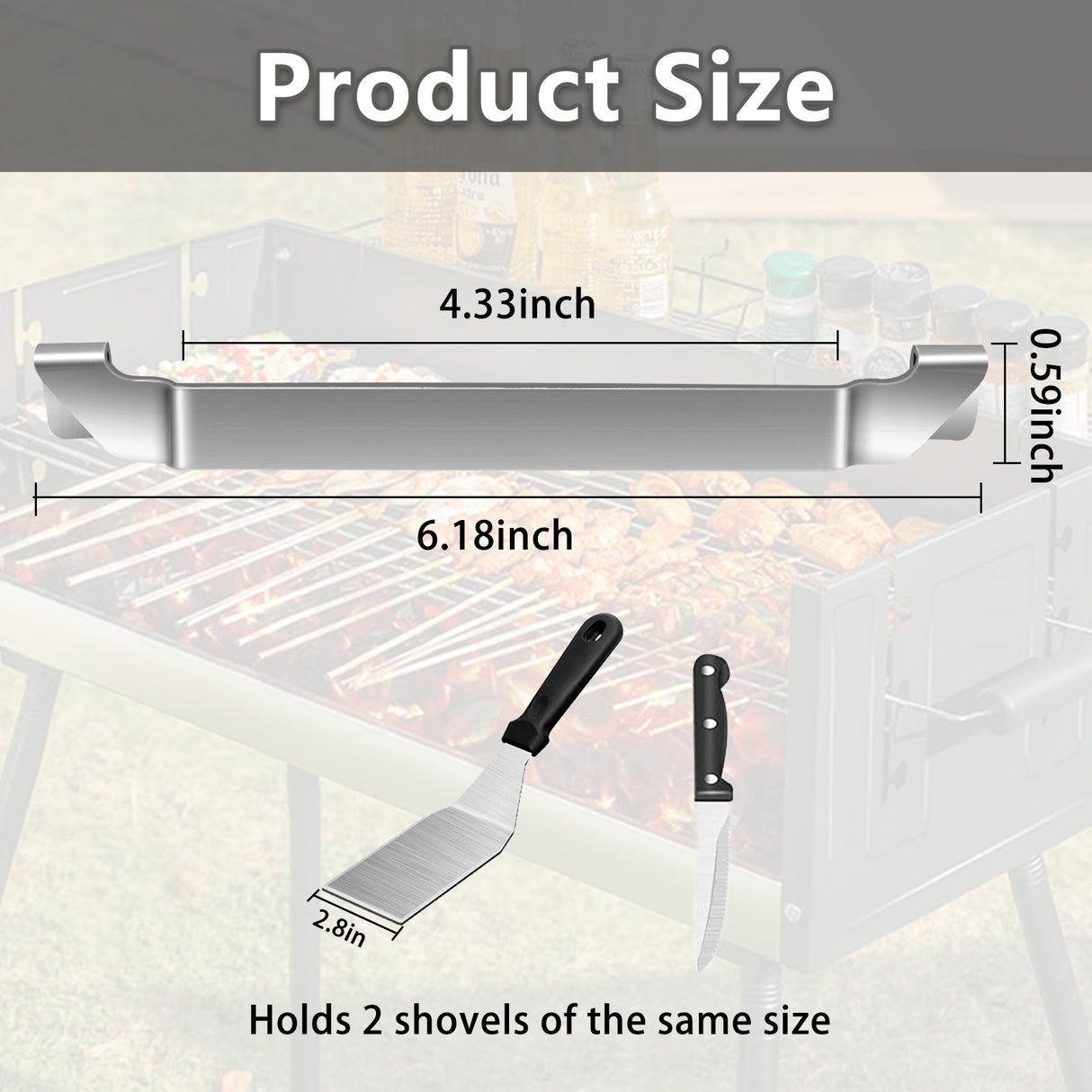 Soporte de espátulas para plancha | Acero inoxidable, compatible con Blackstone