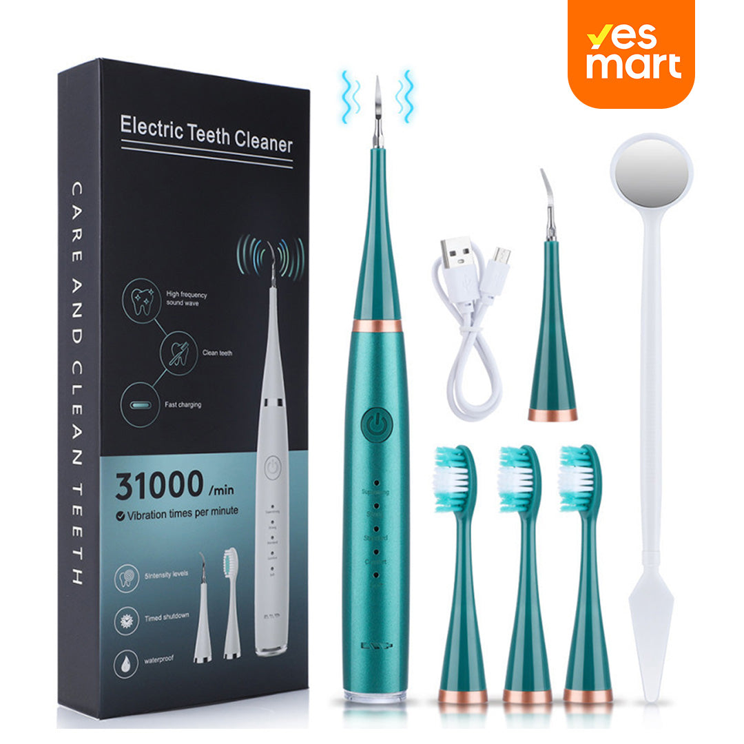 Limpiador Ultrasónico de Placa para Dientes, Removedor de Manchas Dentales con Luz LED, Kit para Blanqueo de Dientes para Niños y Adultos, 3 Modos - CS001