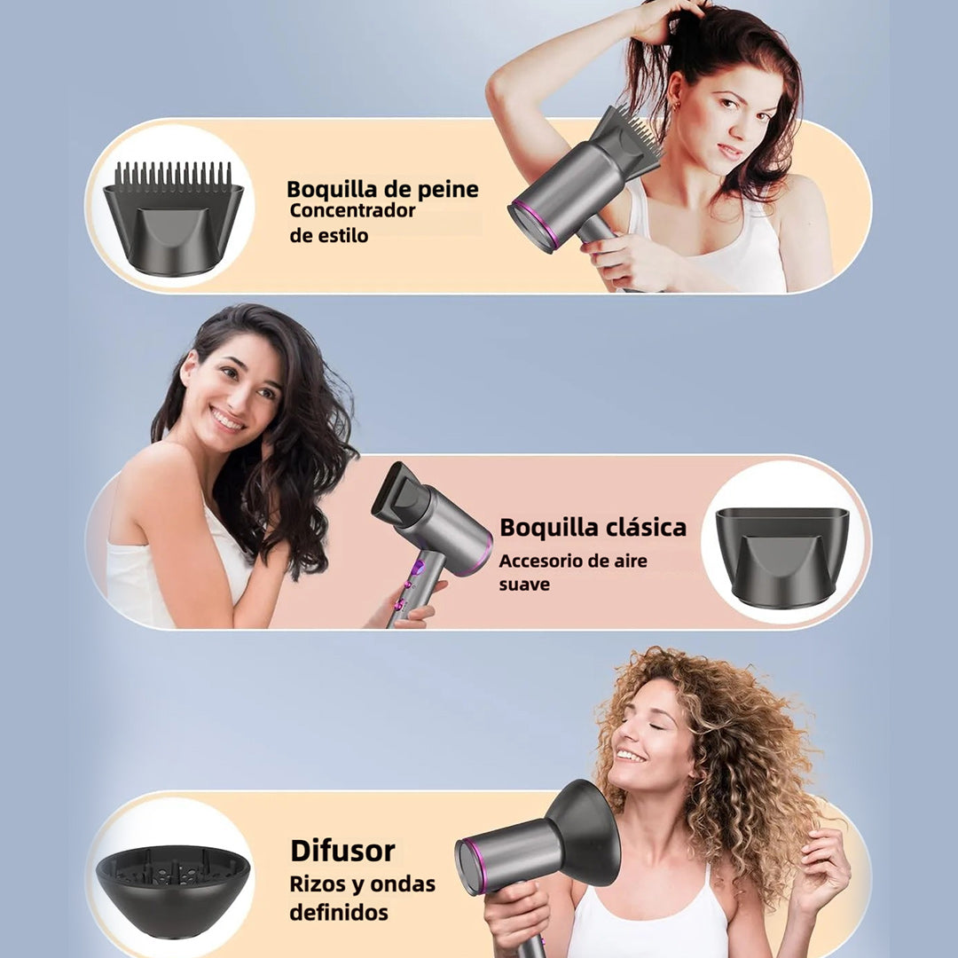 Secador de Pelo iónico Profesional 1875W con Motor AC y Pantalla LED – Secado Rápido y Bajo Ruido – SE001