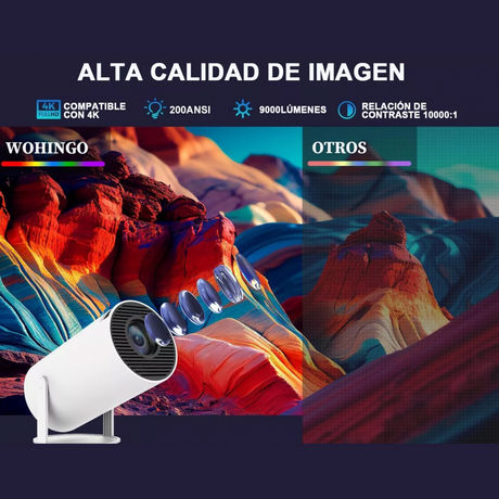 Mini Proyector Gearelec HY300 Profesional 4K con Android 11, WiFi y Bluetooth PP001 - Yesmart