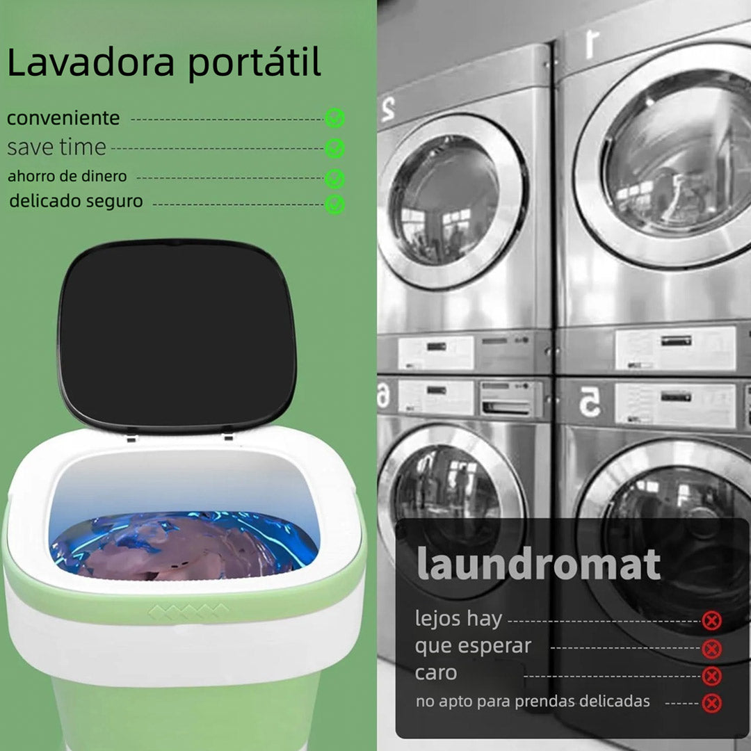 Lavadora Portátil Plegable de 15 L – Mini Lavadora con Cesta Centrífuga, 3 Modos de Lavado, Diseño Compacto para Ropa Ligera, Ideal para Casa, Departamento y Viaje – LP002