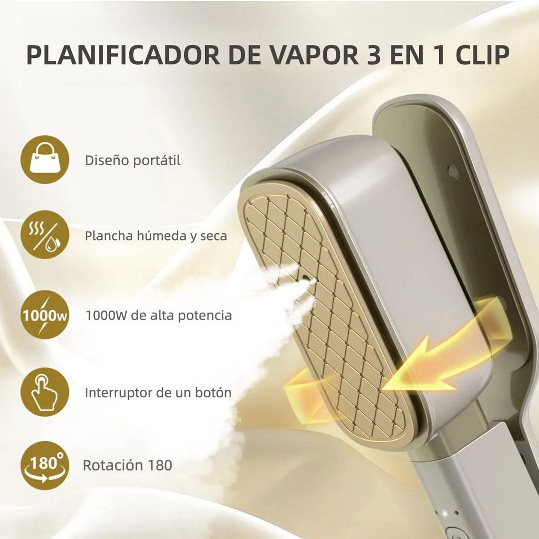 Plancha de Vapor Portátil 3 en 1 para Ropa – Mini Plancha de Mano de 1000W con Calentamiento Rápido y Vapor Continuo - SE009