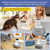 Fuente de Agua Inteligente para Gatos sin Filtro 3.5L – Bebedero Automático por Gravedad con Tanques Separados Recargable para Mascotas - DM005
