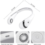 Ventilador de Cuello Portátil – Diseño Plegable, 3 Velocidades, Pantalla de Batería, 5000mAh Recargable, Uso en Interior y Exterior, Manos Libres y Ajustable – VM004