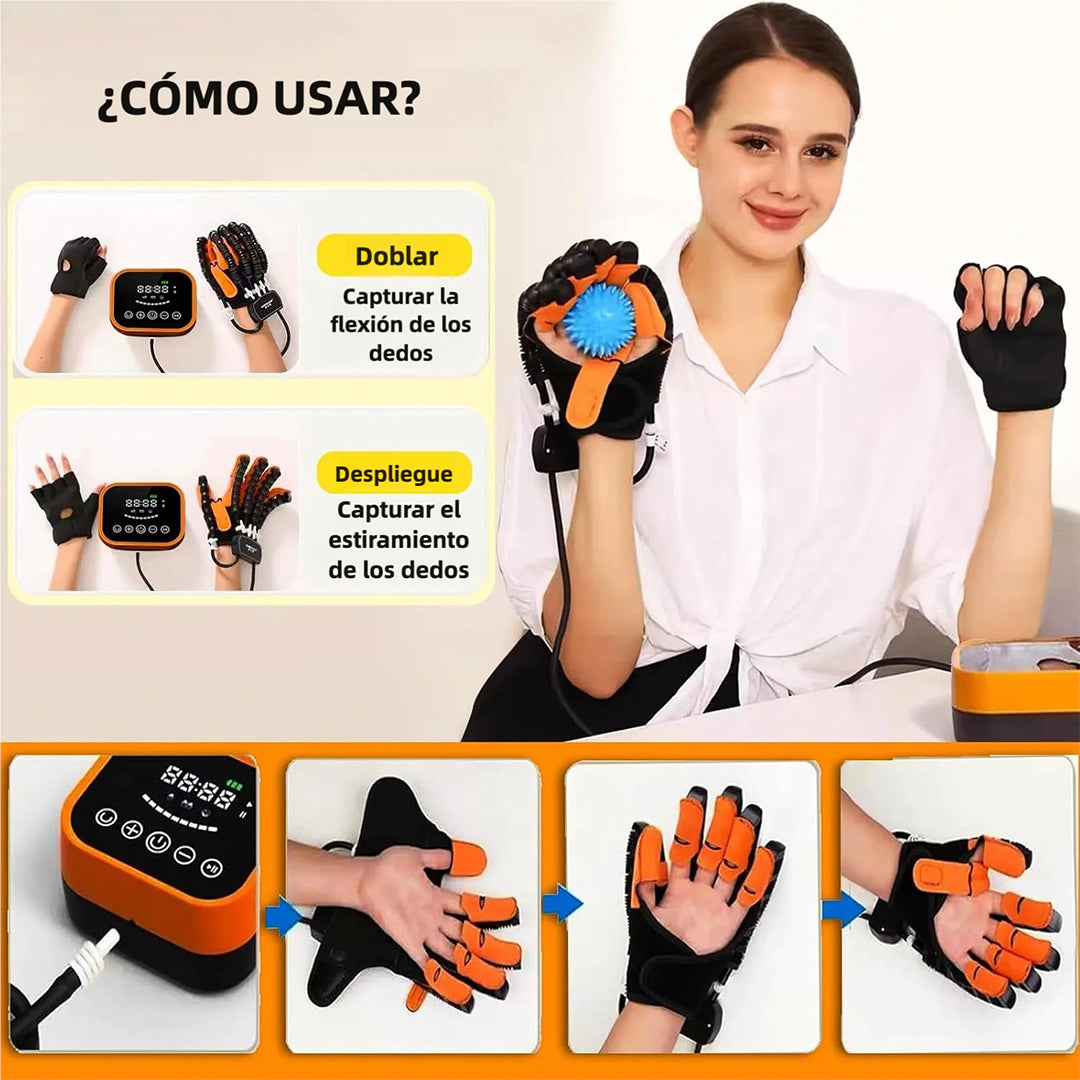 Guante Robótico de Rehabilitación para Hemiplejia y Recuperación Post-ACV, con 5 Modos de Entrenamiento y Pantalla Táctil - Equipo Portátil de Terapia Física - PR001