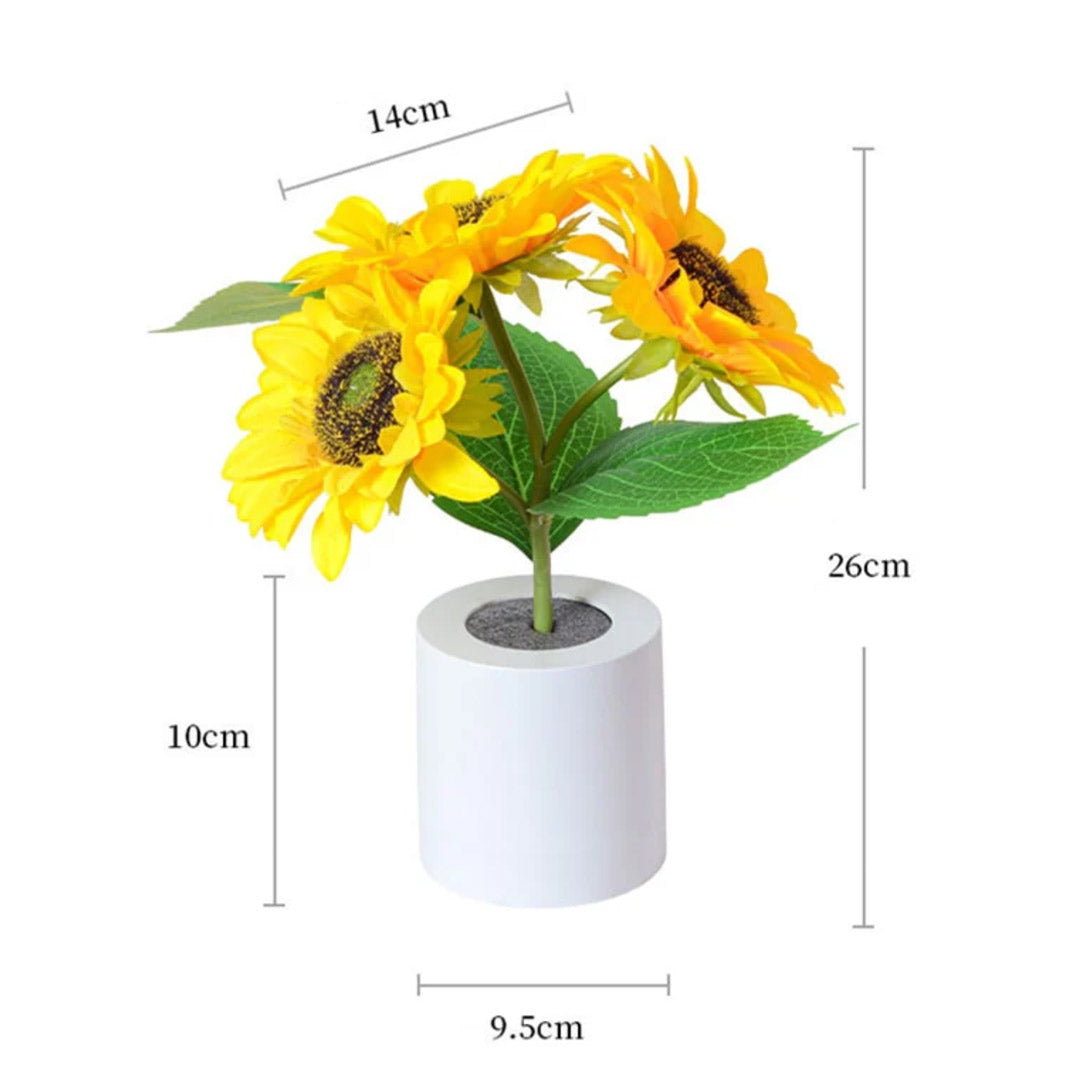 Lámpara Recargable de Girasol con Cúpula de Cristal – Luz Nocturna LED Decorativa Ideal como Regalo Romántico - LL003