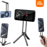 Soporte magnético de trípode para iPhone - Maglock de aluminio para teléfono inteligente, mini trípode de bolsillo, soporte para teléfono celular, imán fuerte, montaje rápido, compatible