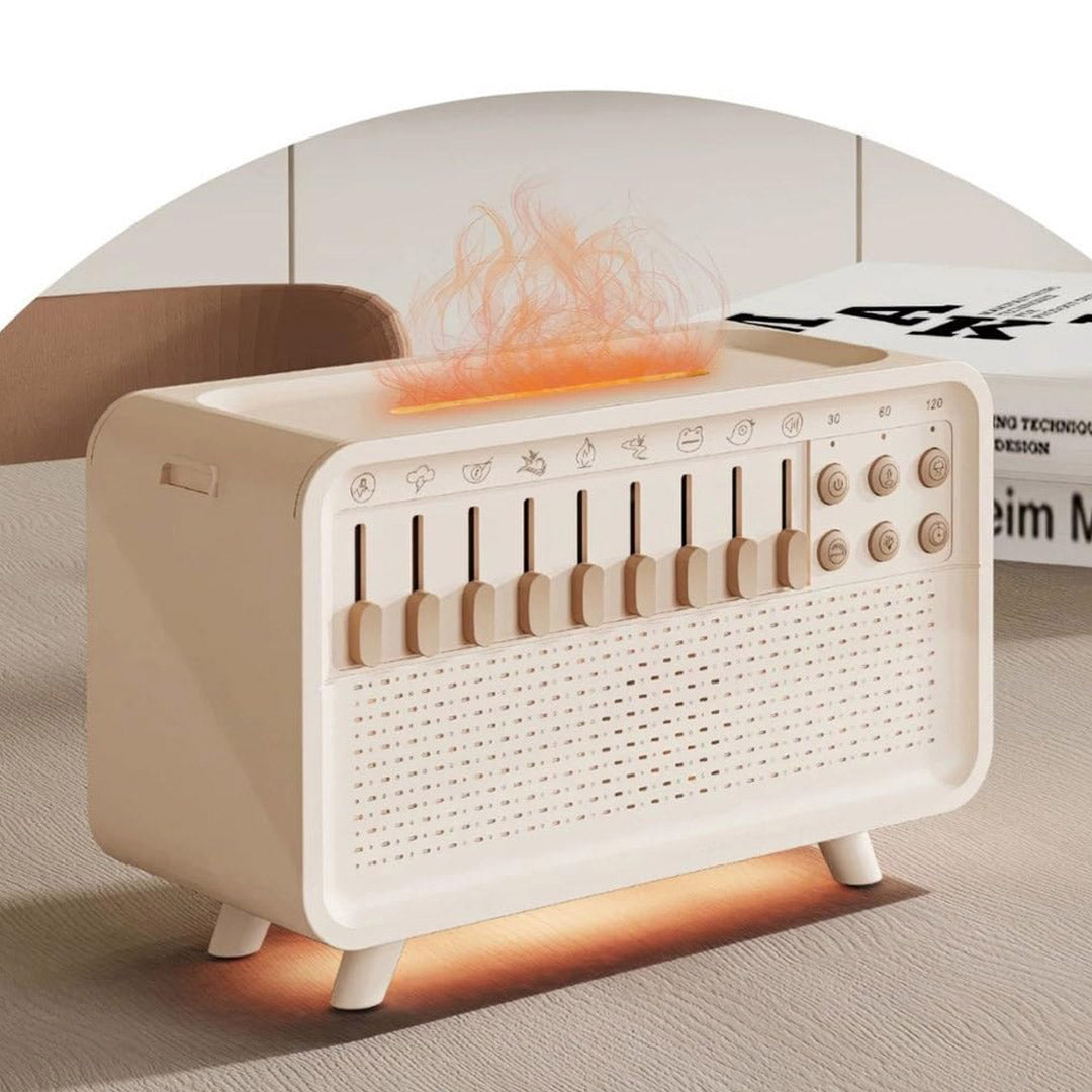 Máquina de Sonido Blanco con Luz Nocturna y Humidificador, 8 Sonidos Ambientales, 11 Modos de Luz, Temporizador y Batería de 2600mAh – MA004