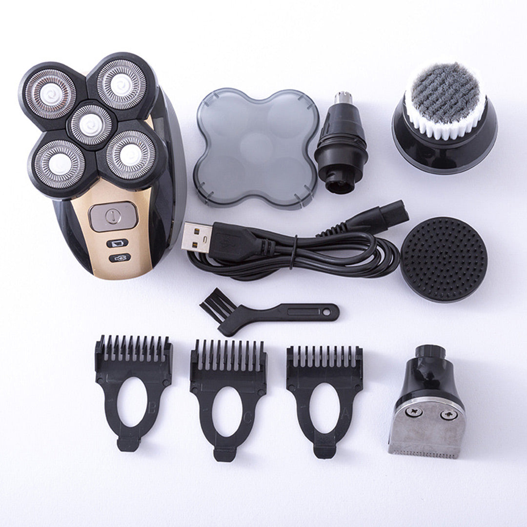 Afeitadora Eléctrica Multifuncional 4 en 1 para Cabeza y Cuerpo, Motor 8500 RPM, Carga USB y Accesorios Gratis - MC002