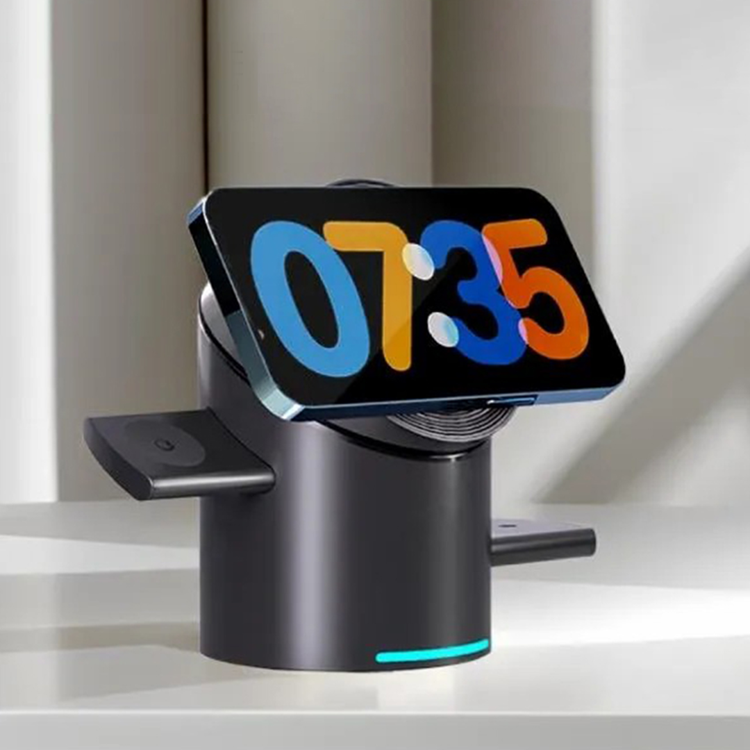 Cargadores Estación de Carga Inalámbrica Magnética 3 en 1 con Carga Rápida de 15W para Smartphones, Relojes y Auriculares -CI001 - Yesmart