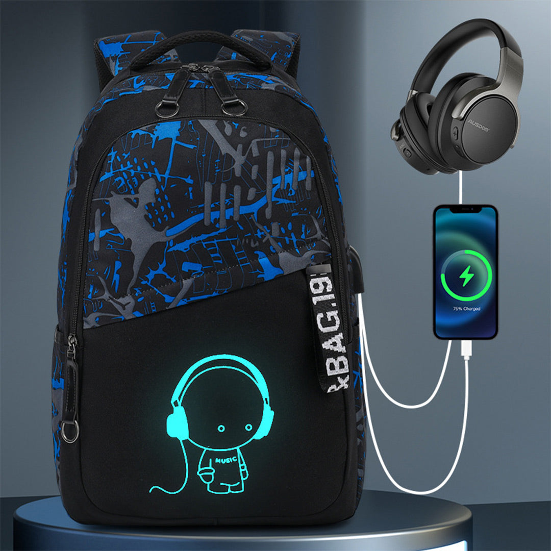 Mochila Escolar Asge para Niños – Mochila Juvenil con Estampado, Nylon de Gran Capacidad, Mochila Reflectante para Exterior y Escuela + Bolso Bandolera Adicional - AH009