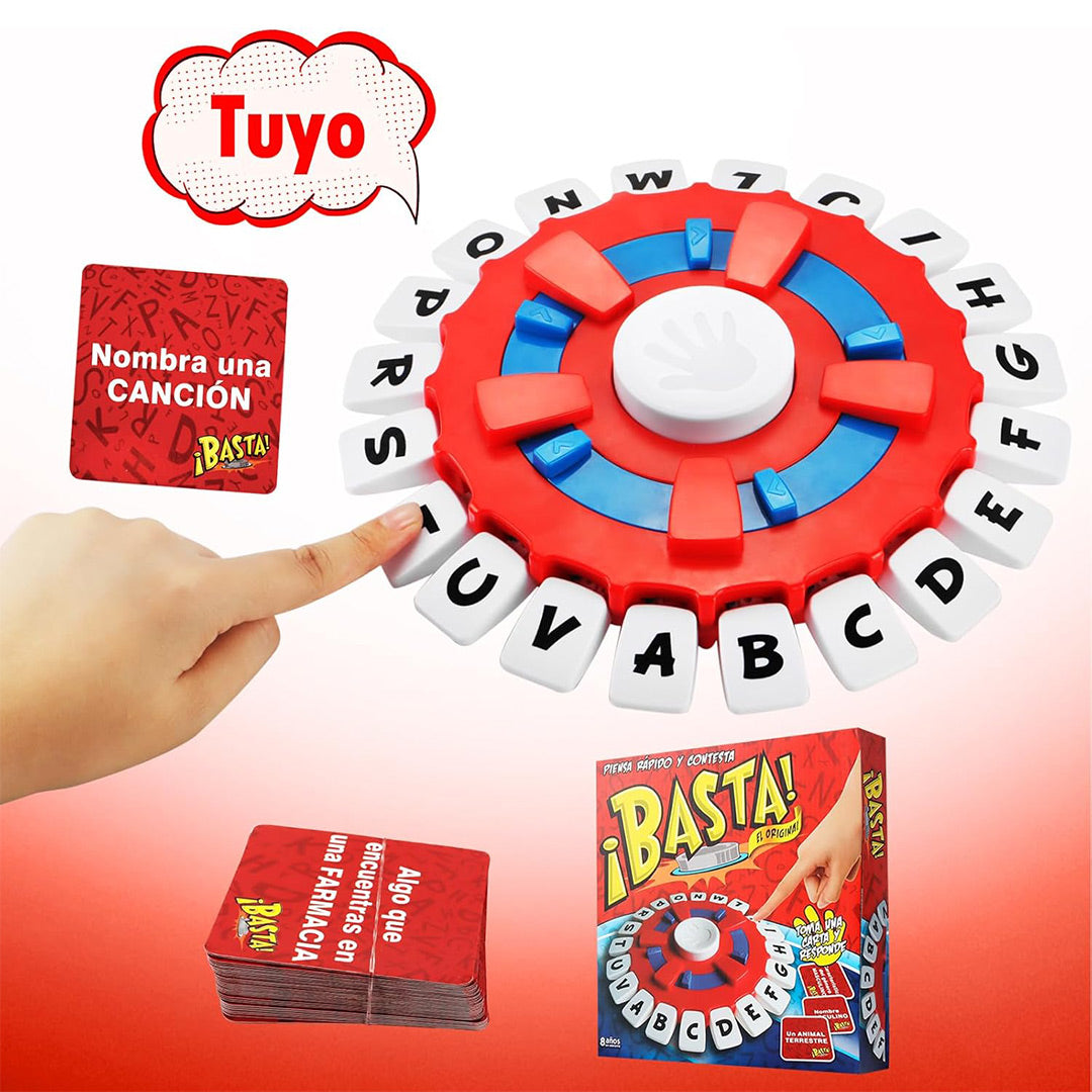 Juego de Mesa Basta – Juego de Palabras Rápidas en Español, Aprendizaje Interactivo para Niños y Adultos, Ideal para Fiestas, Reuniones Familiares y Educación – JC002