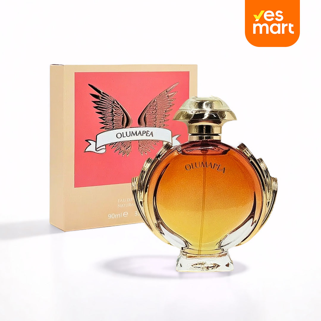 Perfume para Mujer OLUMAPEA Eau de Parfum 90ml, Fragancia Floral Oriental con Notas de Ámbar, Botella con Alas Doradas – PS001