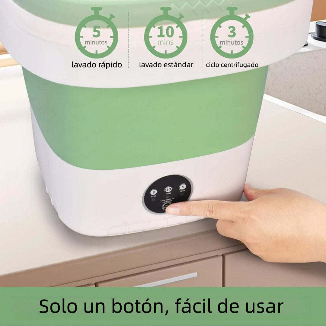 Lavadora Portátil Plegable de 15 L – Mini Lavadora con Cesta Centrífuga, 3 Modos de Lavado, Diseño Compacto para Ropa Ligera, Ideal para Casa, Departamento y Viaje – LP002