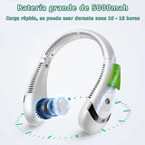 Ventilador de Cuello Portátil – Diseño Plegable, 3 Velocidades, Pantalla de Batería, 5000mAh Recargable, Uso en Interior y Exterior, Manos Libres y Ajustable – VM004