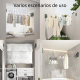 Tendedero Retráctil de Acero Inoxidable para Interior y Exterior, Anticaída y de Alta Resistencia, Montaje en Pared, 4.6 Metros – AH020