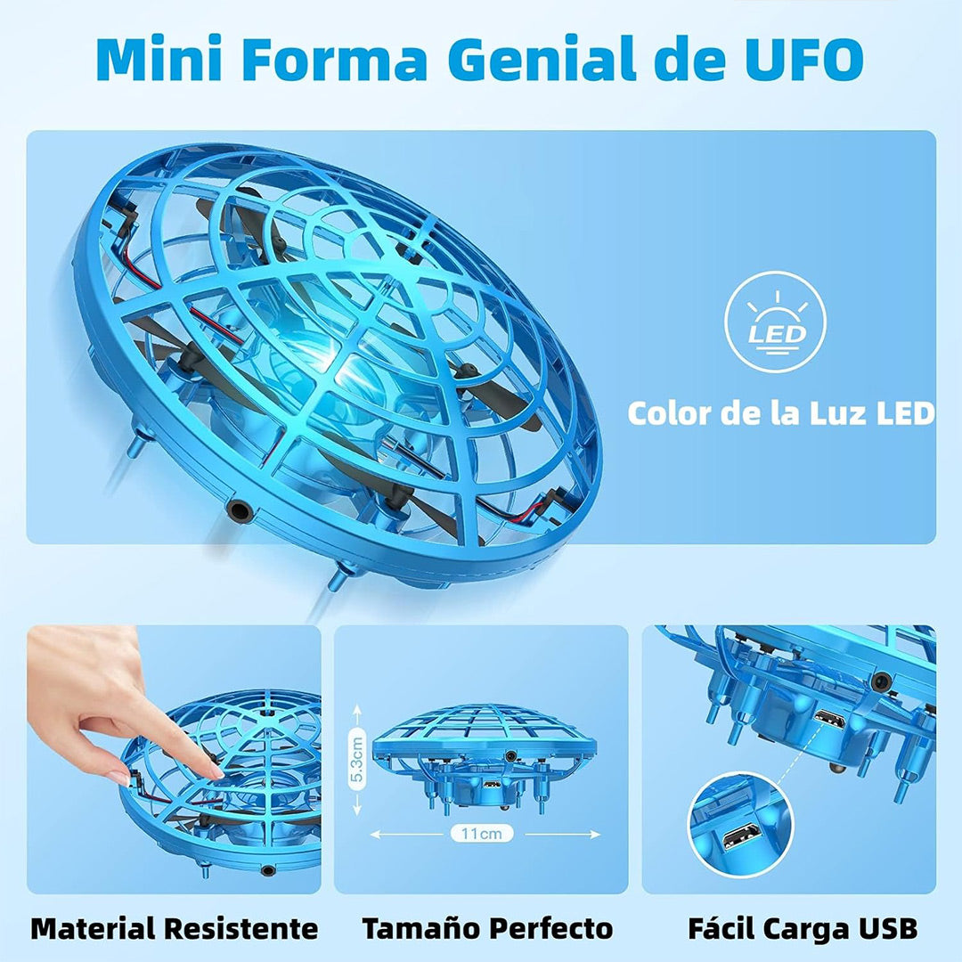 Juguete de Pelota Voladora – Spinner Volador 360° con Luces LED, Mini Drone Boomerang Recargable, Esfera Voladora de Control Manual con Sensores Inteligentes, Regalo para Niños – JC003