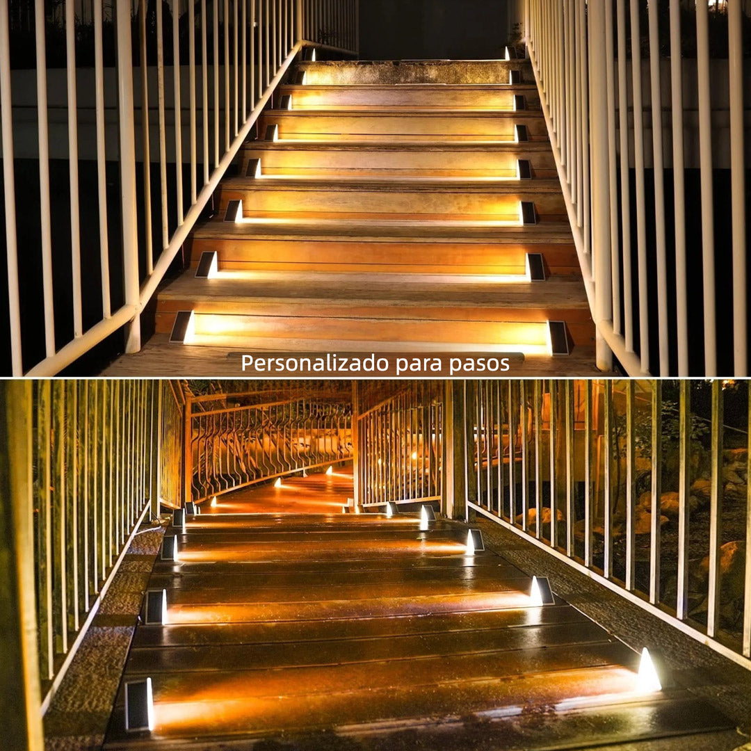 Luces Solares para Escaleras 6 Piezas – Luces LED Impermeables IP67 para Escalones, Jardín, Porche, Patio y Terraza - JP005