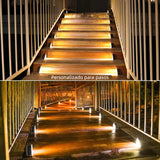 Luces Solares para Escaleras 6 Piezas – Luces LED Impermeables IP67 para Escalones, Jardín, Porche, Patio y Terraza - JP005