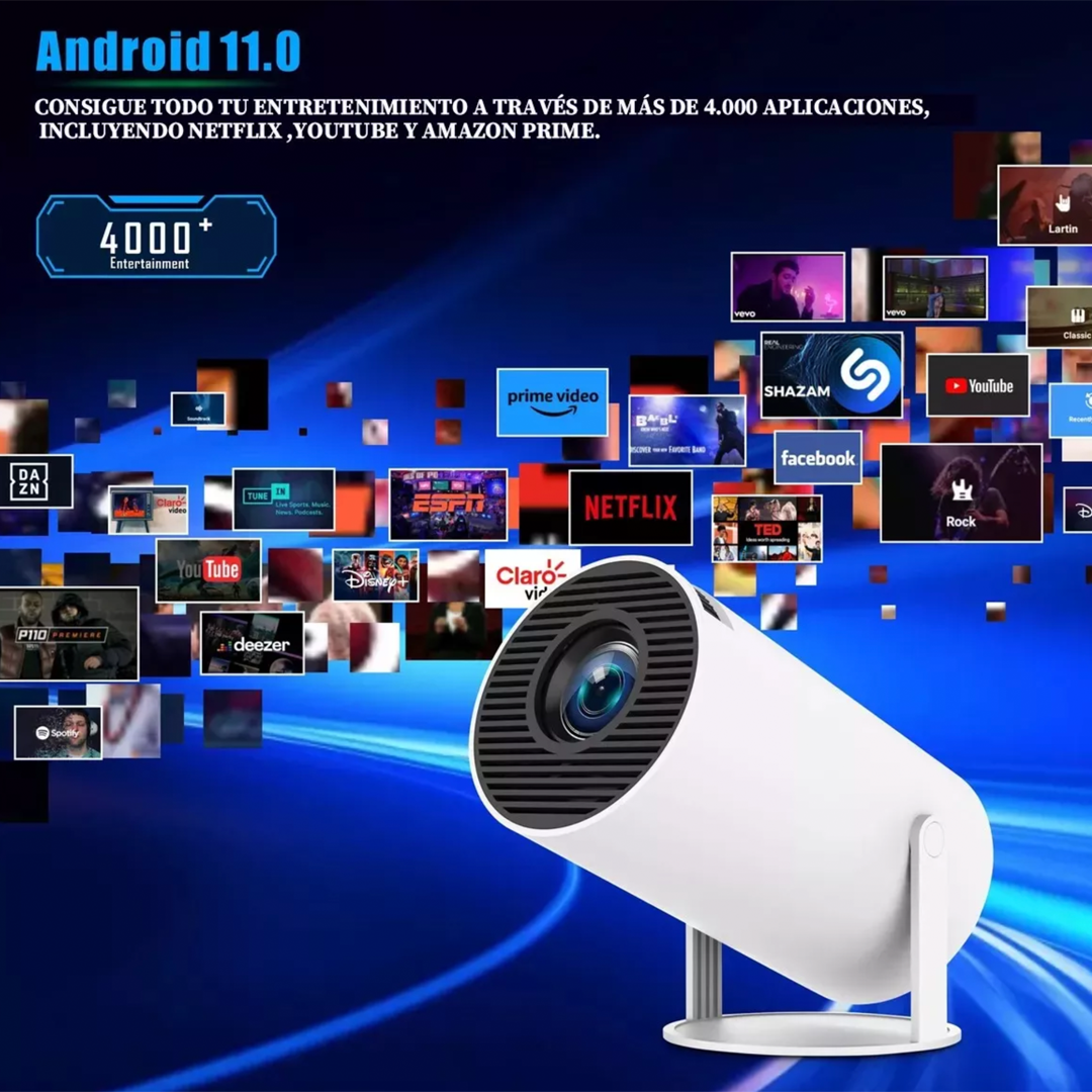 Mini Proyector Gearelec HY300 Profesional 4K con Android 11, WiFi y Bluetooth PP001 - Yesmart