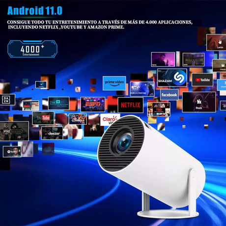 Mini Proyector Gearelec HY300 Profesional 4K con Android 11, WiFi y Bluetooth PP001 - Yesmart
