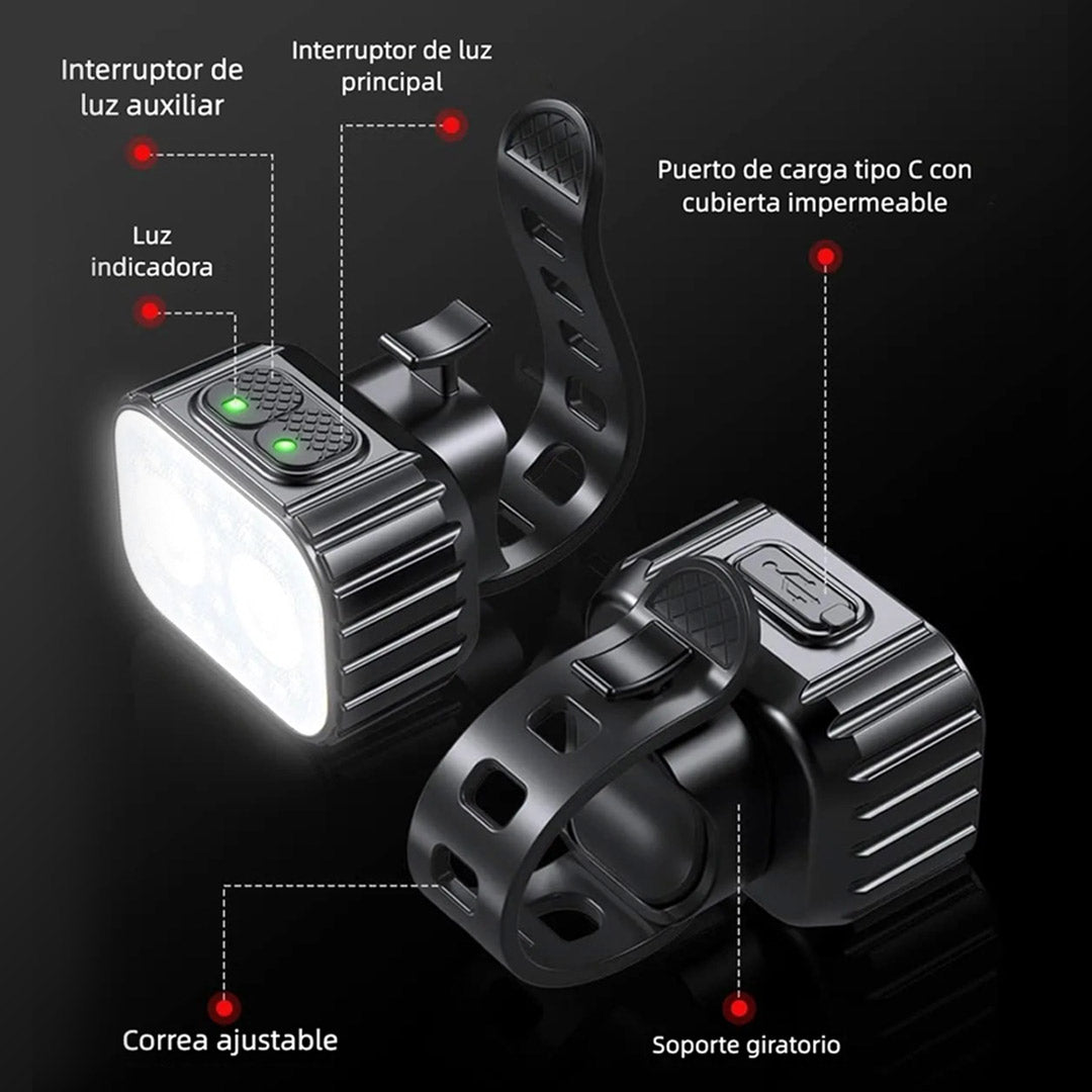 Juego de Luces para Bicicleta Recargables Súper Brillantes con 8+12 Modos, Impermeables IPX6 y Batería de Larga Duración - CL005