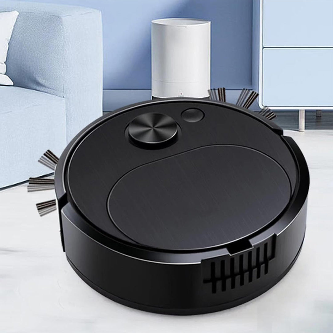 Aspiradora Robot Inteligente 3 en 1 – Barrido, Aspirado y Fregado, Recargable, Bajo Ruido, Potente Succión para Suelos Duros, Baldosas y Madera – AE004