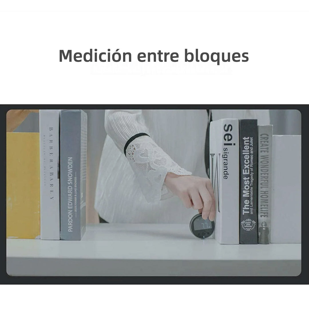 Cinta Métrica Digital Electrónica 324 Pies con Pantalla LCD – Regla Inteligente Recargable para Medición de Superficies Planas y Curvas - HE004