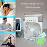 Ventilador de Aire Portátil con Enfriamiento por Evaporación – Mini Enfriador con 7 Luces LED, Temporizador y 3 Velocidades para Escritorio o Mesita - VM010