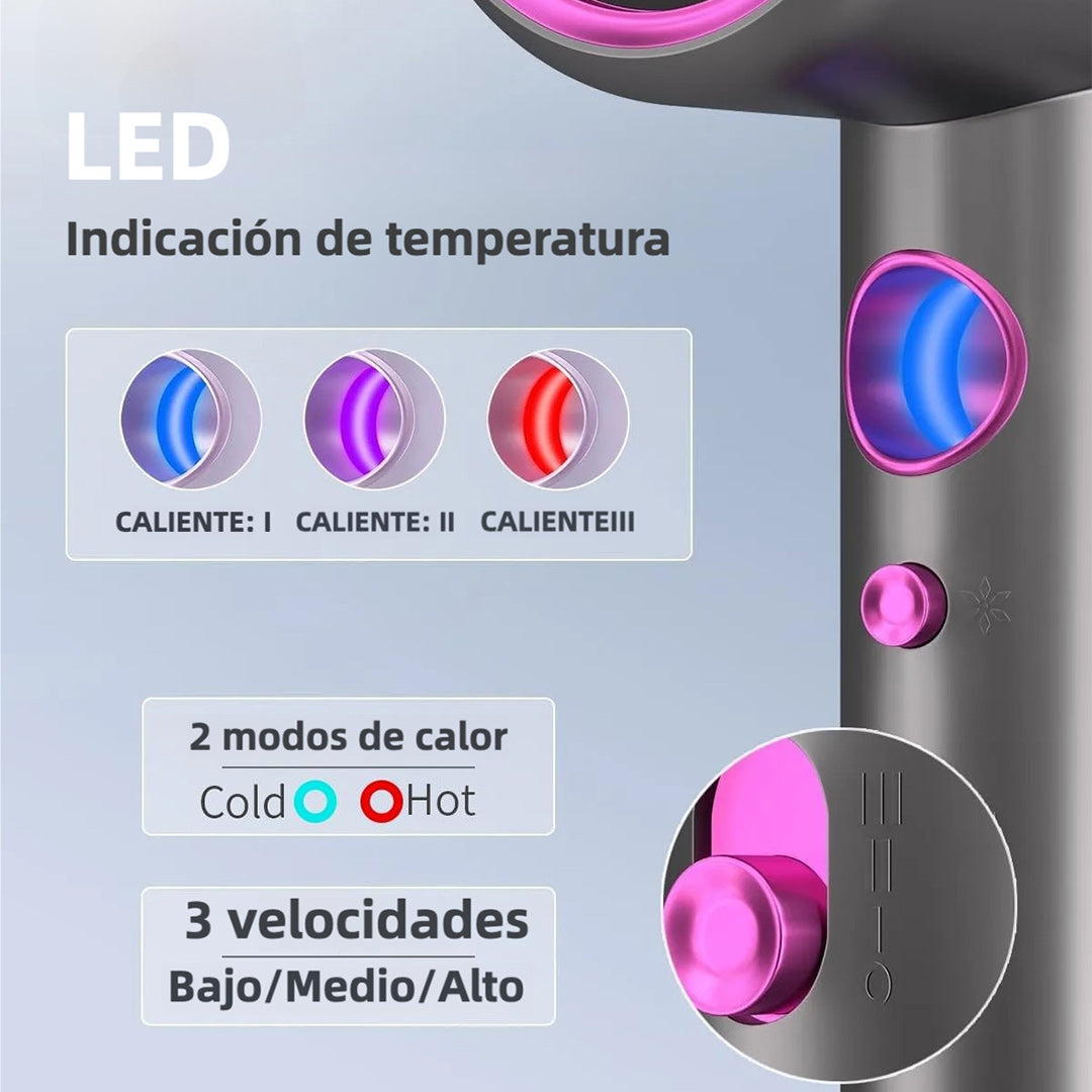 Secador de Pelo iónico Profesional 1875W con Motor AC y Pantalla LED – Secado Rápido y Bajo Ruido – SE001